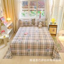 new pure cotton bed sheet one-piece cotton single double bed sheet three-piece air jet floral print fresh cotton bedding
