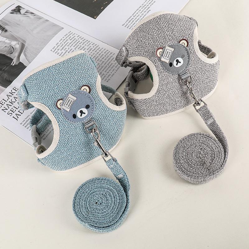 dog hand holding rope vest teddy bichon small dog breathable strap walking rabbit chain pet supplies
