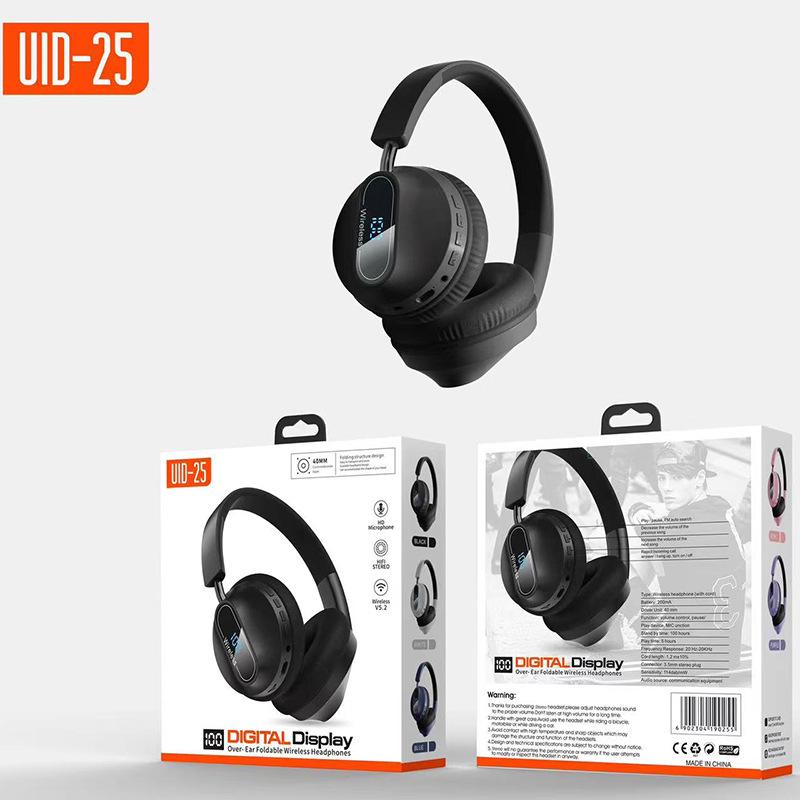 new uid-25 wireless bluetooth headphone head-mounted noise reduction outdoor household ultra-long life battery remote gaming headset