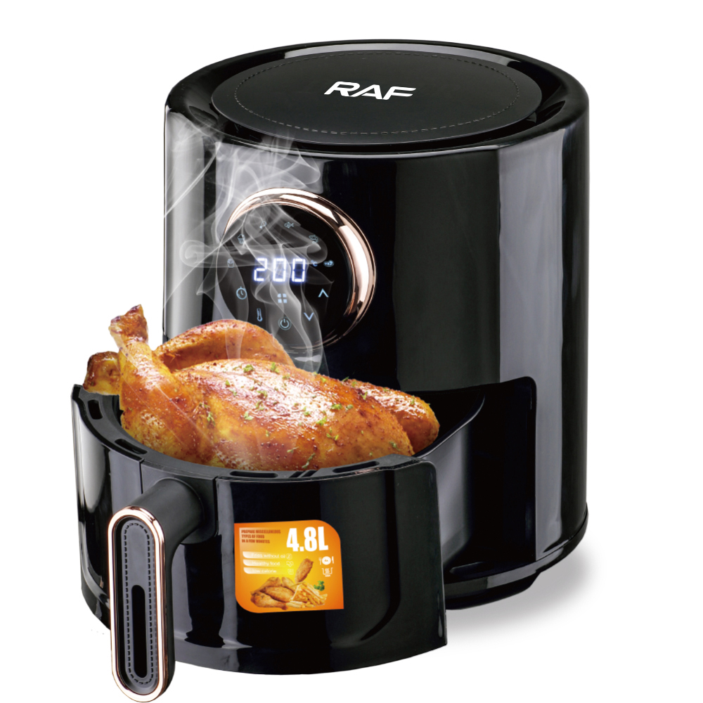 RAF Black automatic touch screen air fryer, smart oil-free small electric fryer, French fries machine Specification image