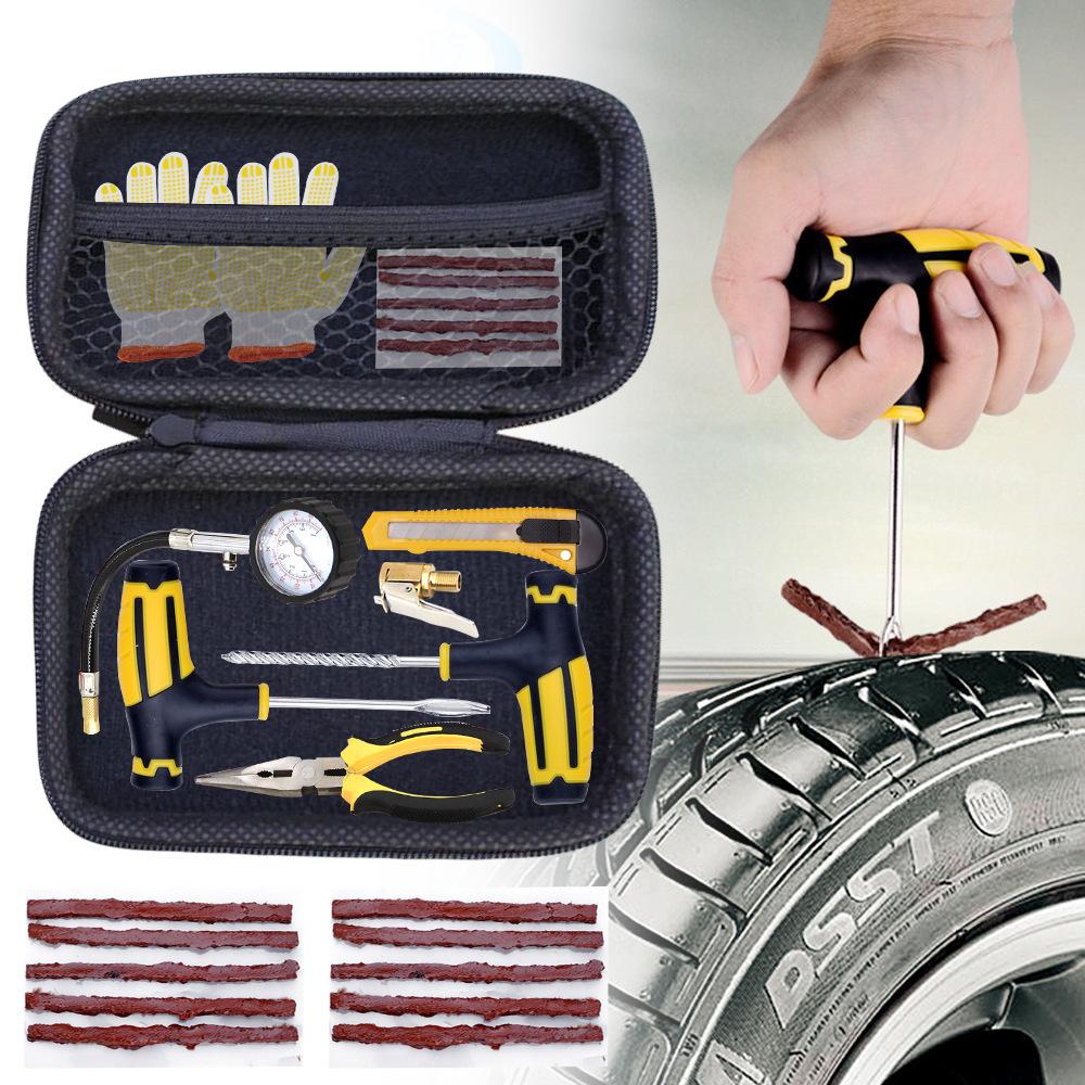 cross-border car tire repairing tools set car tire repair 10-piece battery car vacuum tire repair tool
