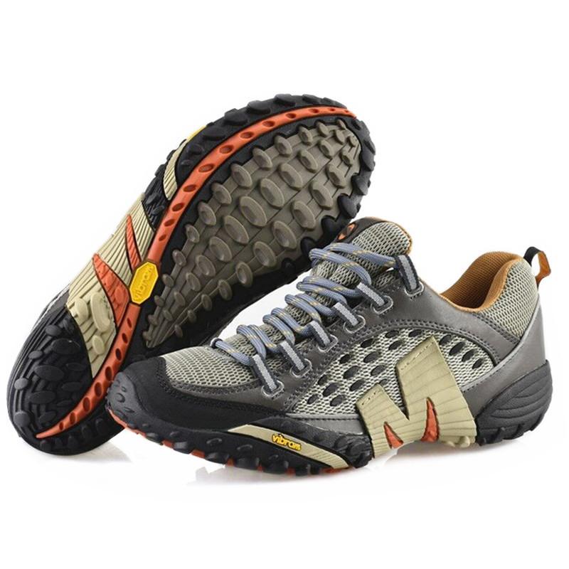 First Layer Cowhide Summer Breathable Outdoor Climbing Boots Non-Slip Low Top Men's Mesh Shoes Sports on Foot Travel Shoes Men