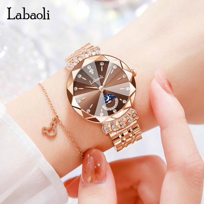 laboli women's watch live popular diamond-embedded women's small second watch light luxury minority fashion waterproof quartz watch