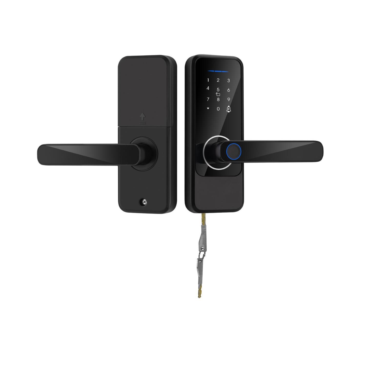 new graffiti smart door lock one hold open doorknob protector tuya tongtong app with the fingerprint password card smart