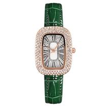 small green watch women's watch female niche big diamond trending on tiktok live streaming on kwai wholesale rhinestone starry women's watch