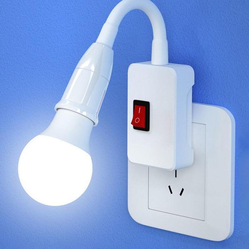 socket bulb direct plug-in with switch plug lamp led household super bright bedroom living room energy saving wall plug light
