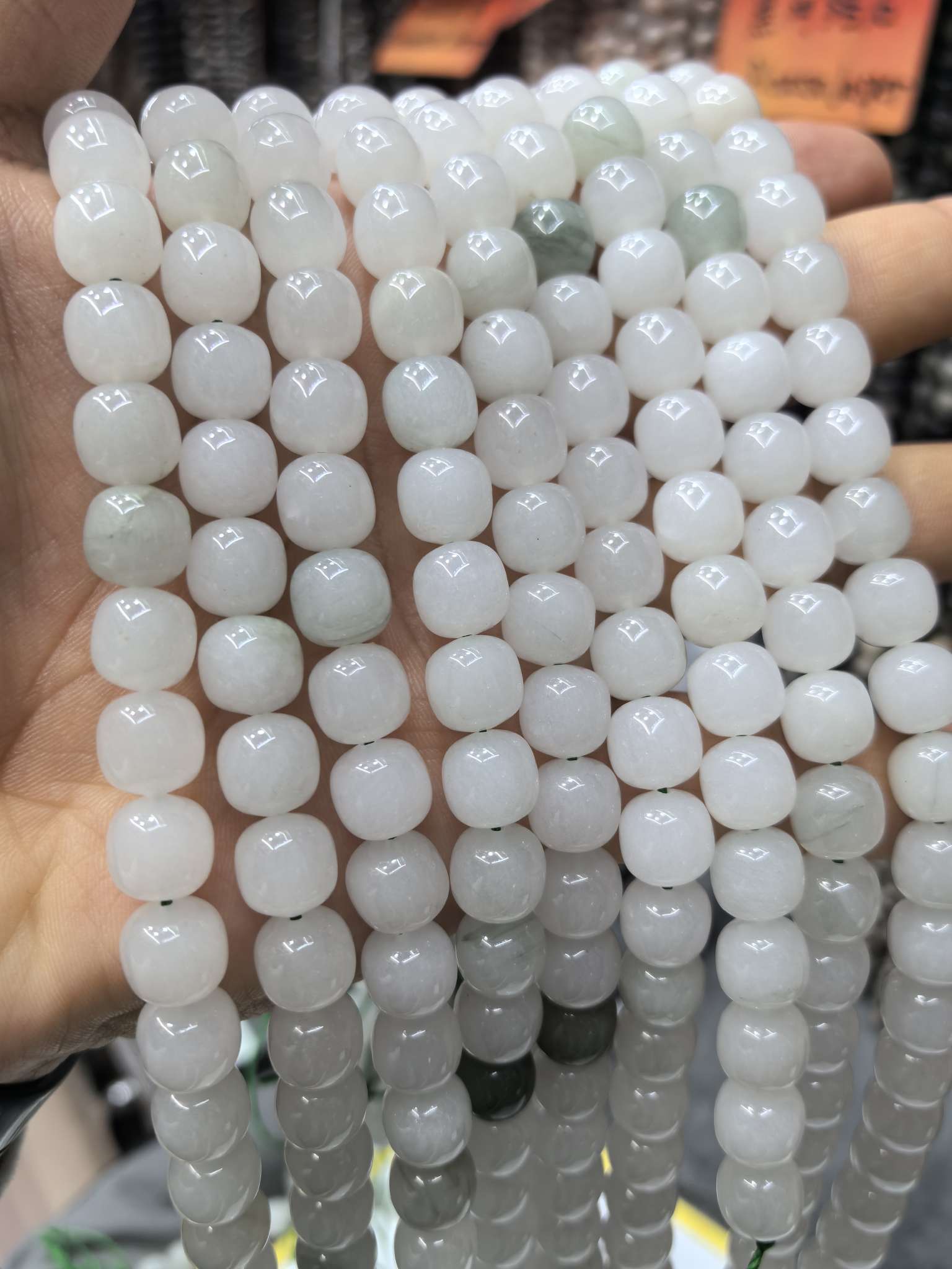 天然宝石天山翠，半成品饰品配件 散珠串珠 DIY手工珠子 琉璃珠木珠树脂珠子 创意手链项链材料包