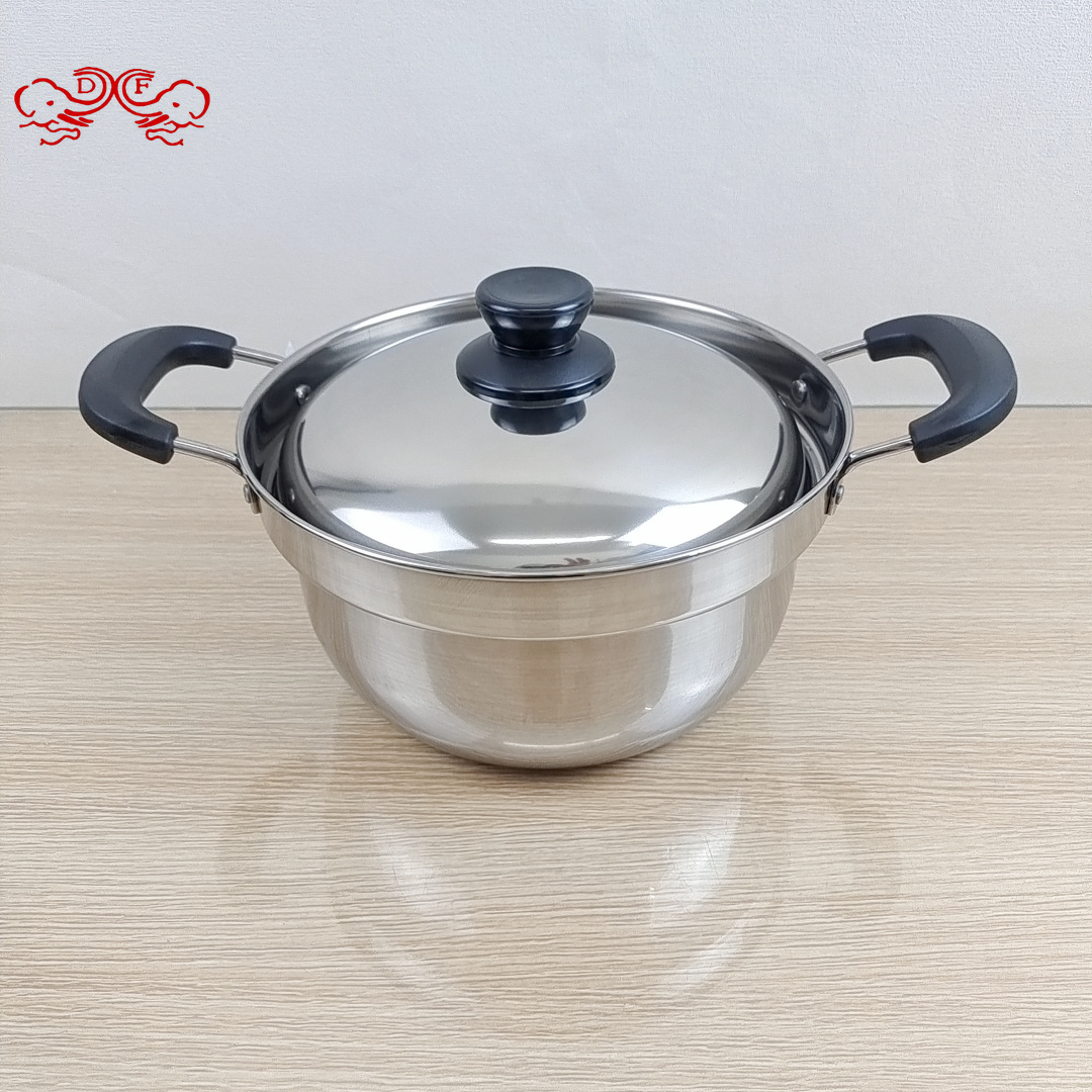 DF99230 stainless steel non-magnetic soup pot, stew pot, double-handled milk pot, thickened soup pot, induction cooker, gas pot, steamer, DF TRADINGHOUSE