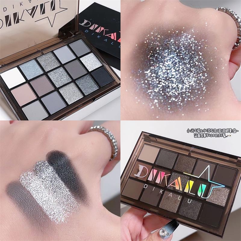 15-color dark night knight eye shadow tray matte earth color dark cement smoked pure desire for european and american makeup