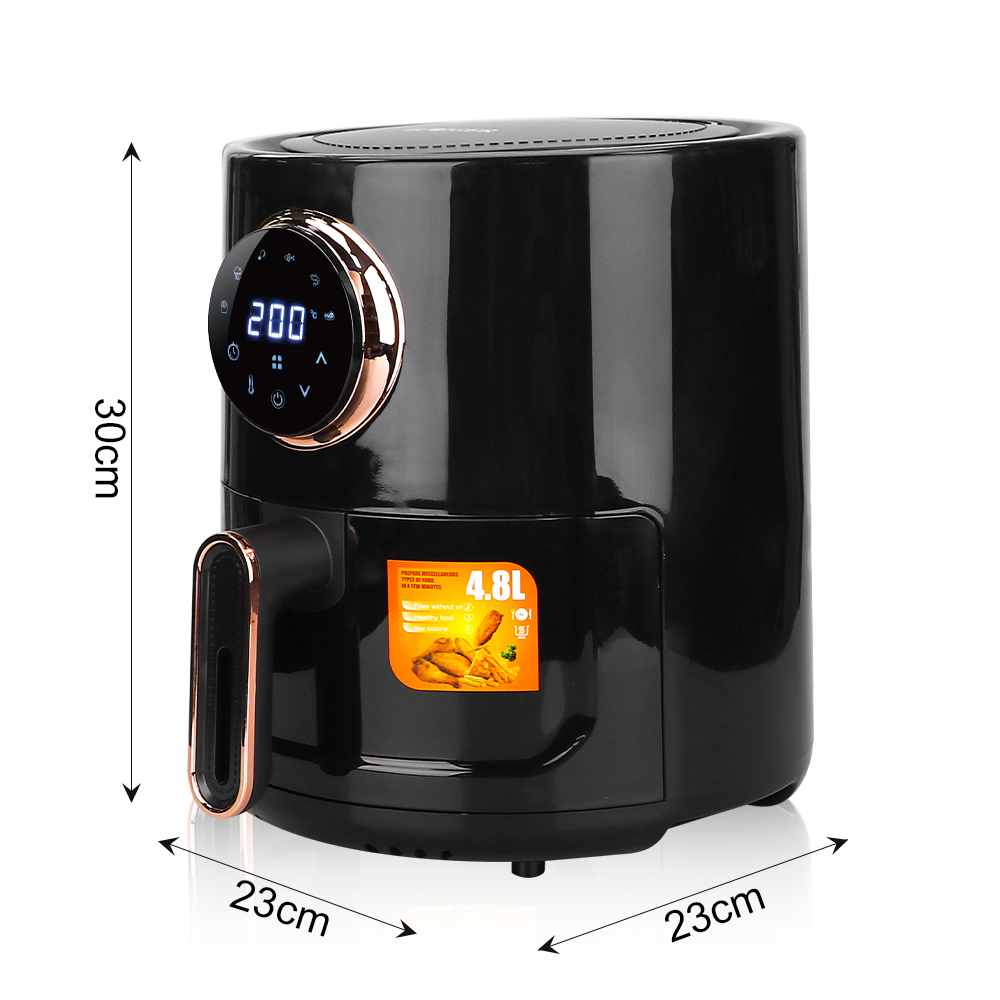 RAF Black automatic touch screen air fryer, smart oil-free small electric fryer, French fries machine details Picture