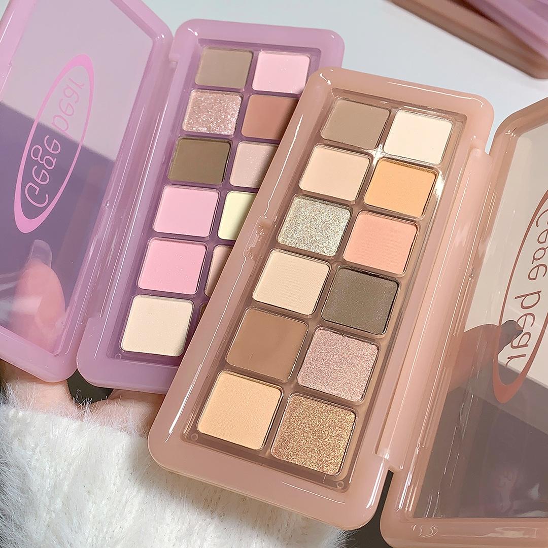 Gege Bear Gogo Little Bear Star Twelve Color Eye Shadow Low Saturation Pure Desire Makeup Orange Brown Earth Color
