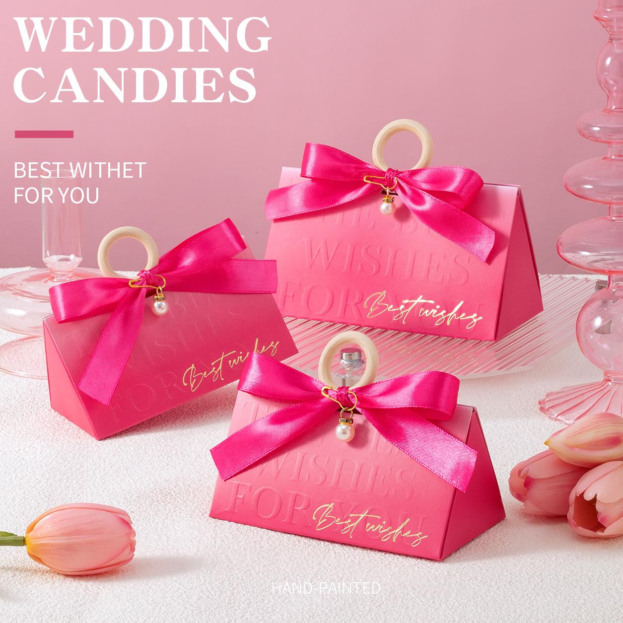 creative rose red high-grade wedding candy box for wedding wedding candy bag wedding gift candy box wedding supplies