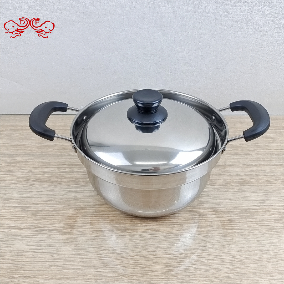 DF99230 stainless steel non-magnetic soup pot, stew pot, double-handled milk pot, thickened soup pot, induction cooker, gas pot, steamer, DF TRADINGHOUSE Item Picture