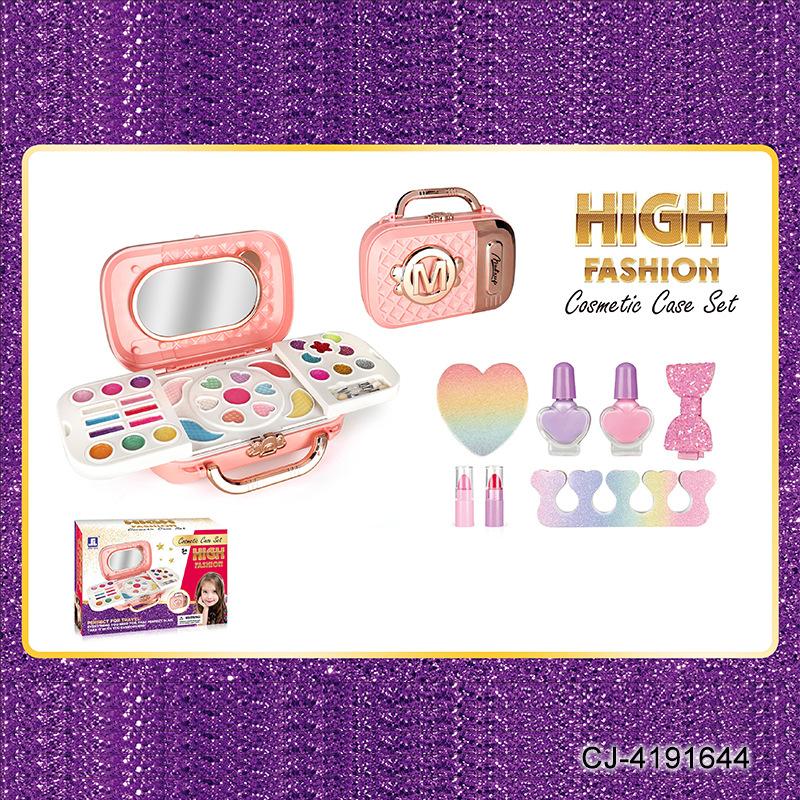 cross-border children's makeup toy beauty kits princess lipstick little girl nail polish play house portable cosmetic case