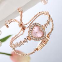new fashion pattern fine strap diamond love women's watch free adjustment bracelet watch women's quartz watch wholesale