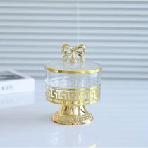 transparent european style retro high-leg gold-plated candy box seasoning containers nut jar light luxury european-style jar storage jar cereal grain