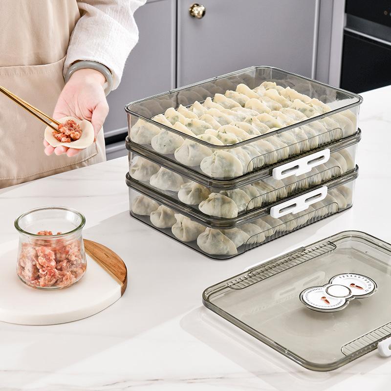 Strictly Selected Kitchen Dumplings Box Food Grade Frozen Dedicated Fresh-Keeping Box Wonton Quick-Frozen Food Household Refrigerator Storage Box