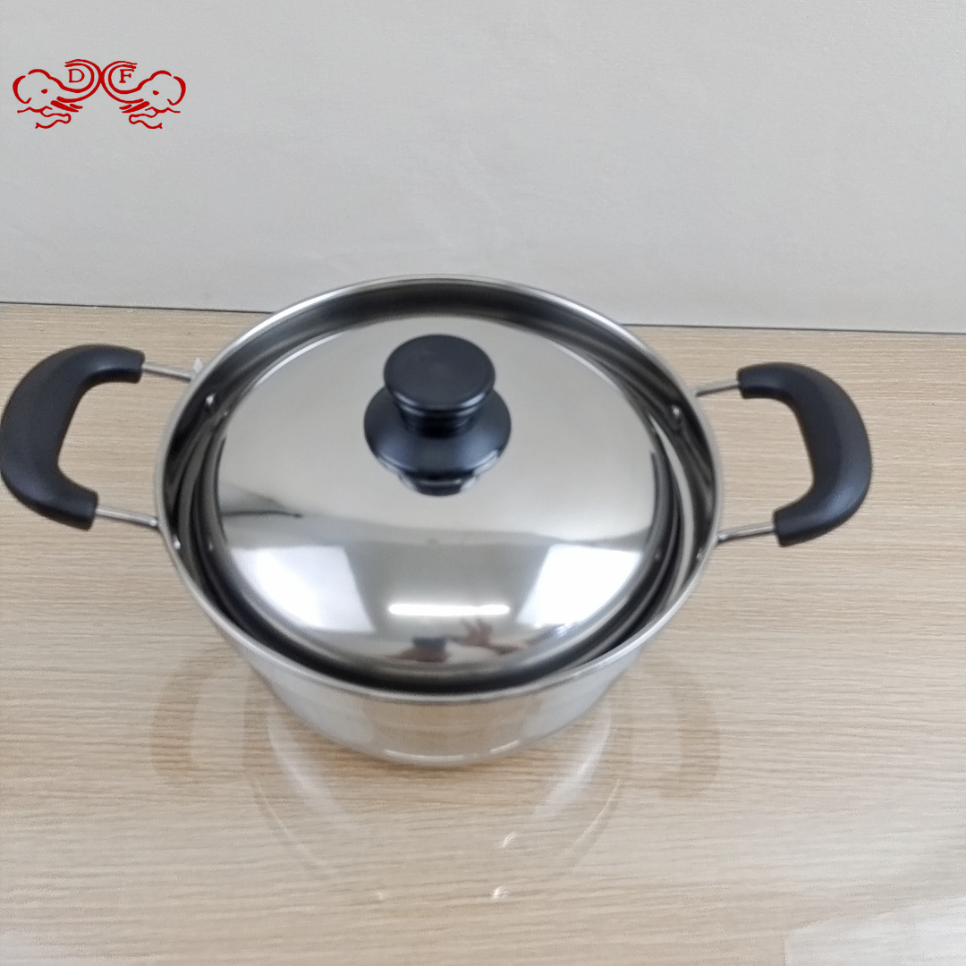 DF99230 stainless steel non-magnetic soup pot, stew pot, double-handled milk pot, thickened soup pot, induction cooker, gas pot, steamer, DF TRADINGHOUSE details Picture