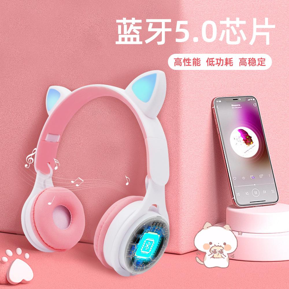m6 ear headphone head-mounted bluetooth headset wireless student children's headphones headphone head-mounted mini macaron