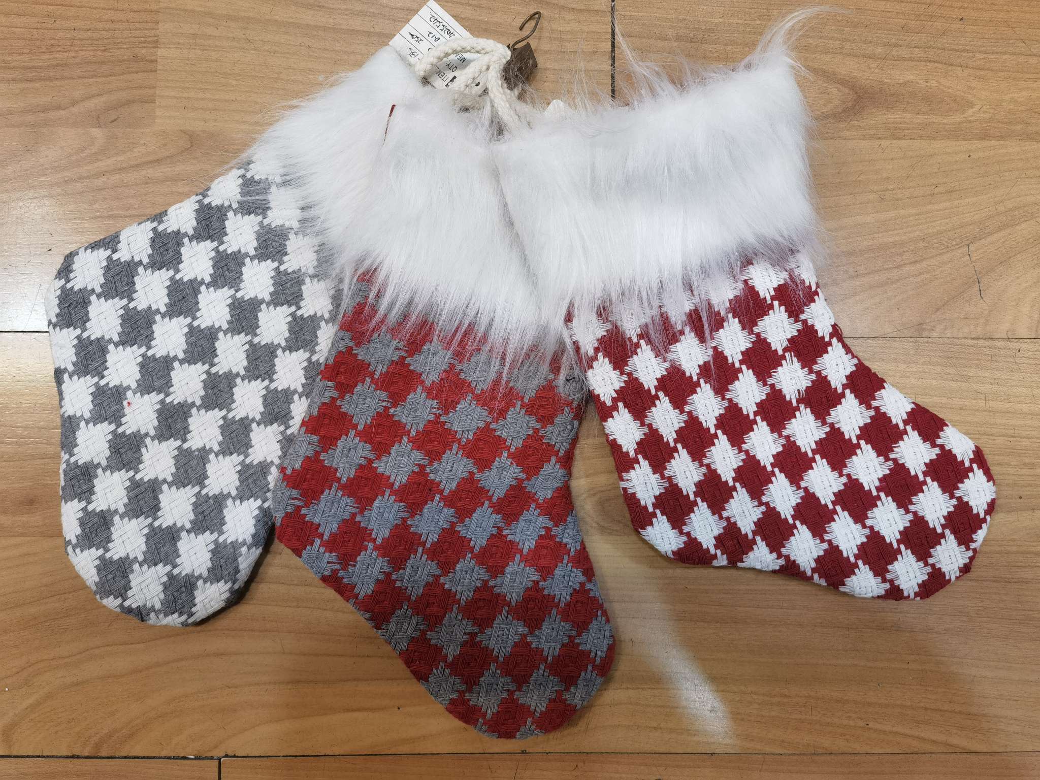 圣诞挂件，圣诞袜，布艺袜子，三色可选