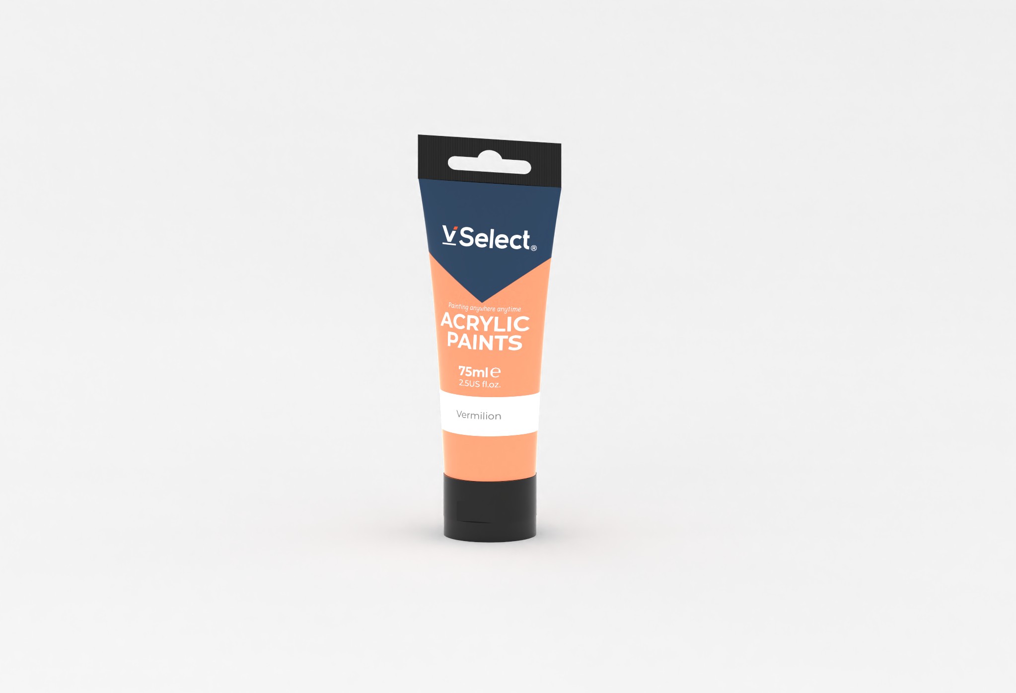 75ml acrylic paint orange red for export, minimum order quantity one box