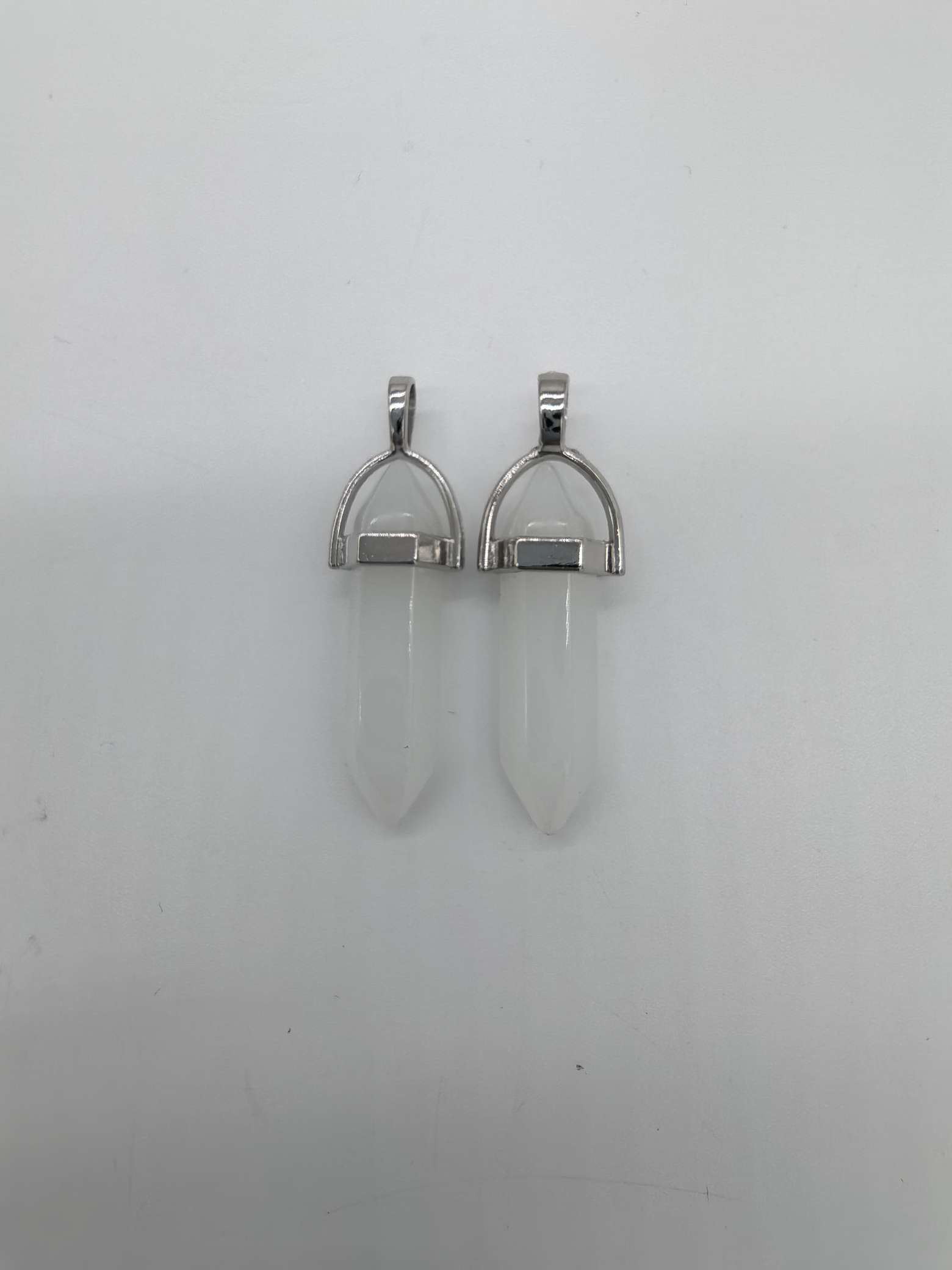 六角柱玻璃子弹头形状合金帽子吊坠半成品项链吊坠钥匙扣吊坠等详情图3