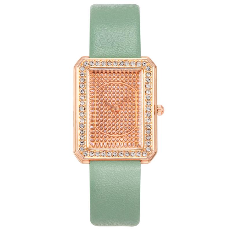2023 New Foreign Trade Women's Watch Fashion Square Full Diamond Belt Watch Quartz Wrist Watch for Women in Stock Wholesale