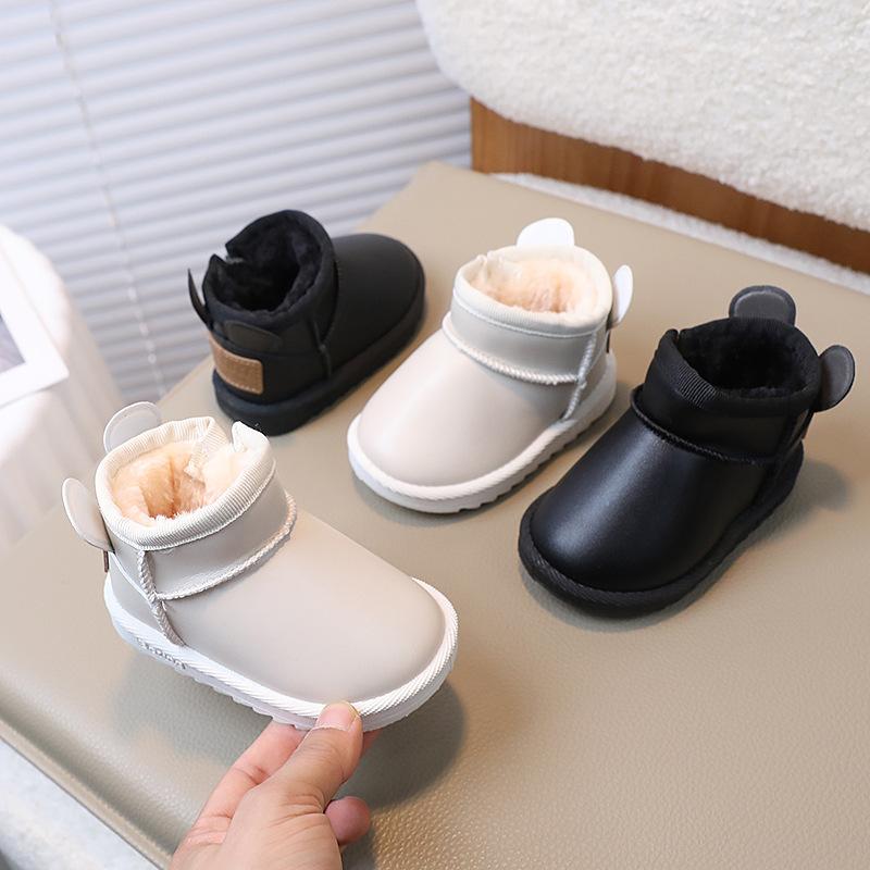 children's snow boots 2023 winter baby cotton boots girl all-match warm winter shoes boys' cotton shoes little kids' booties tide