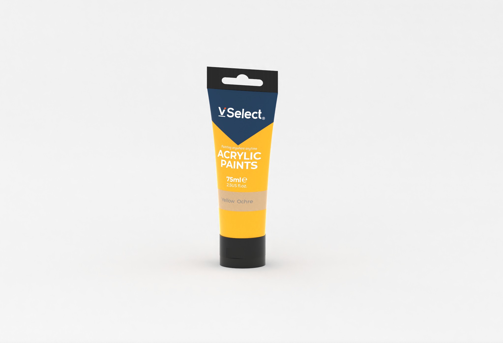75ml acrylic pigment earthen yellow for foreign trade, minimum order quantity one box