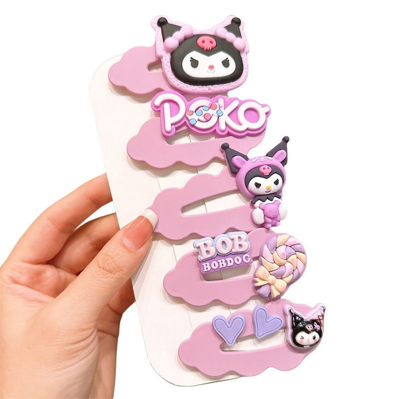 Bestseller 2024 Cartoon new style children's Kuromi Girl bangs side Girl undamaged headwear Hair clip Children's 2024 Cute hair clip Item Picture