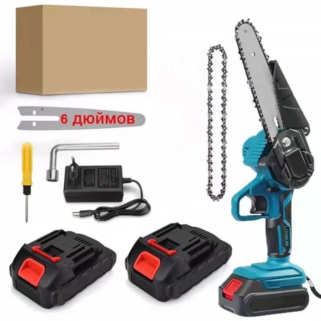 Household Rechargeable Electric Chain Saw Lithium Battery Single-Handled Saw Small Outdoor Gasoline-Free Wood Cutting Saw Mini Saw