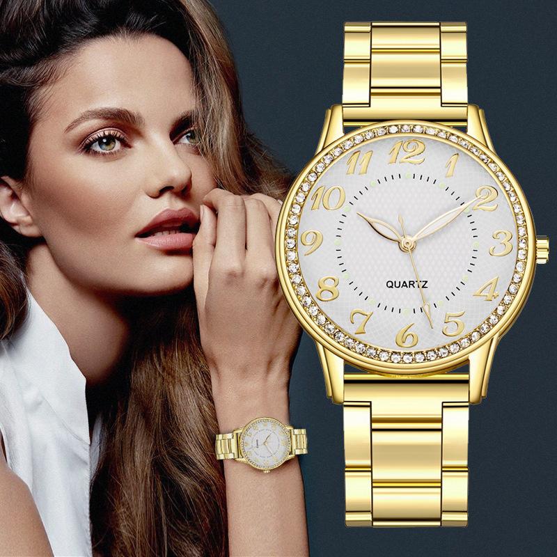 Live Broadcast Foreign Trade Sales Diamond Luminous Watch Women's Steel Strap Women's Watch Quartz Watch Watch Manufacturer Wholesale