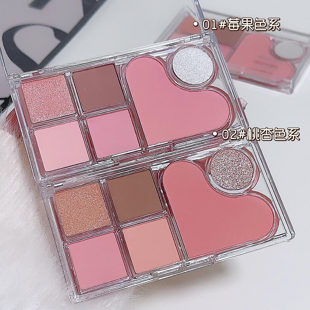 korean style 6-color blush eye shadow repair makeup palette shimmer matte earth color natural beauty makeup eye shadow plate