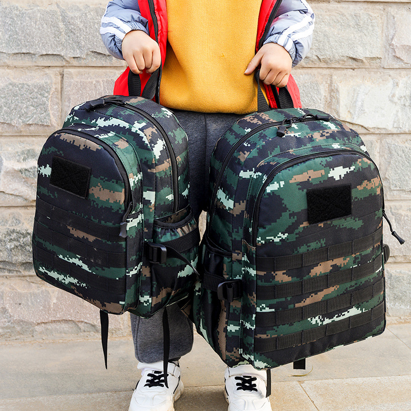 Summer Camp Expansion, kindergarten, primary school students, double-shoulder student backpacks, civil air defense preparedness, emergency camouflage children's backpacks 1 Item Picture