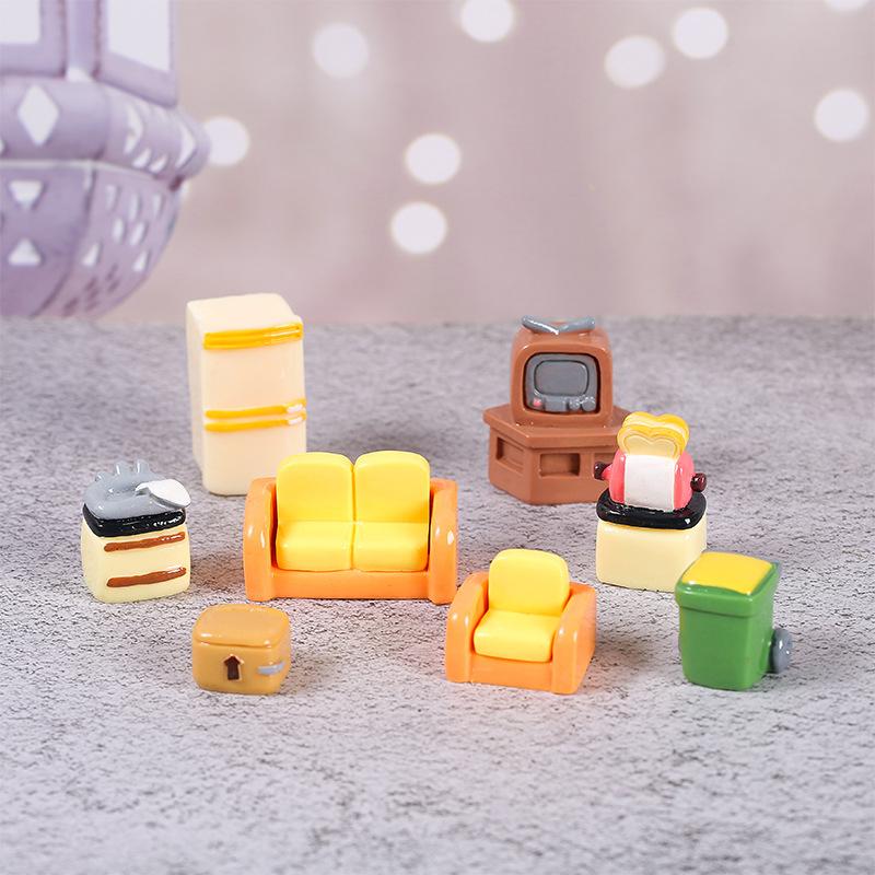 dollhouse dollhouse mini furniture sofa tv bread maker micro landscape decorations trash can toy