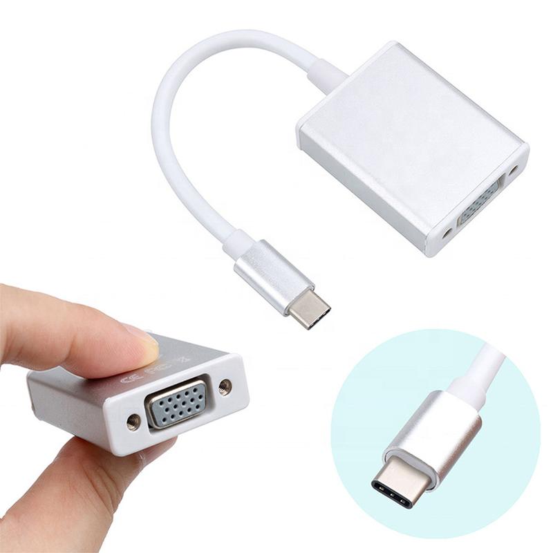 type-c to vga raiden 3 to hdmi conversion plug cable macbook notebook phone projection screen adapter cable