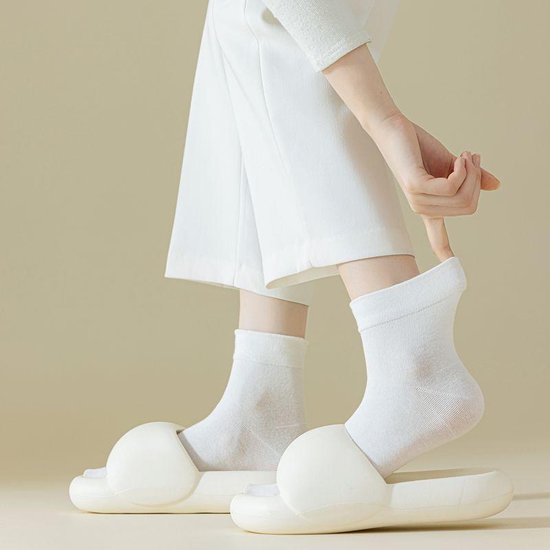 seamless socks women's socks spring and summer thin cotton socks loose confinement socks dopamine color suit summer mid-calf length