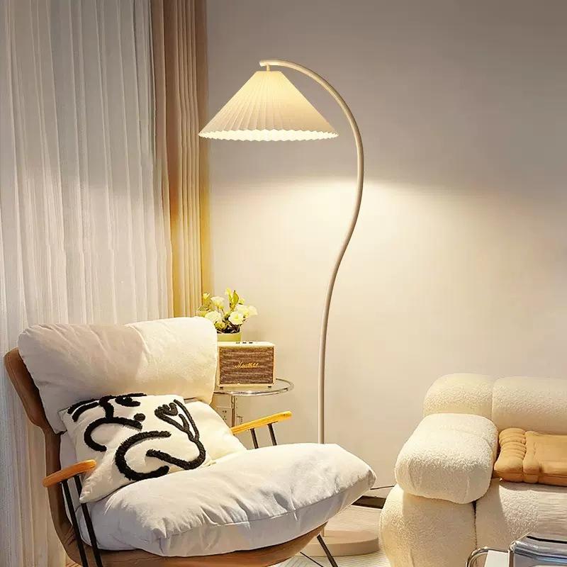 Pleated Night Fish Luring Lamp Floor Lamp Atmosphere Ins Style Living Room Bedroom Bedside Lamp American Simple Vertical Floor Lamp