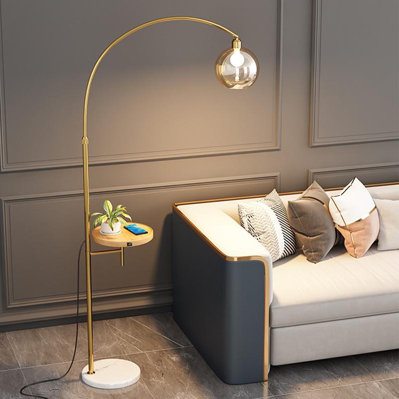 nordic creative sofa floor lamp wireless charger usb rechargeable bedroom bedside vertical table lamp shelf floor lamp