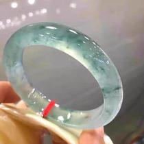 Myanmar Mine Timber Ice-like Floating Flowers Jade Bracelet Blue Flower Jade Bracelet Female Rough Stone Clear Water Jade Jade Bracelet