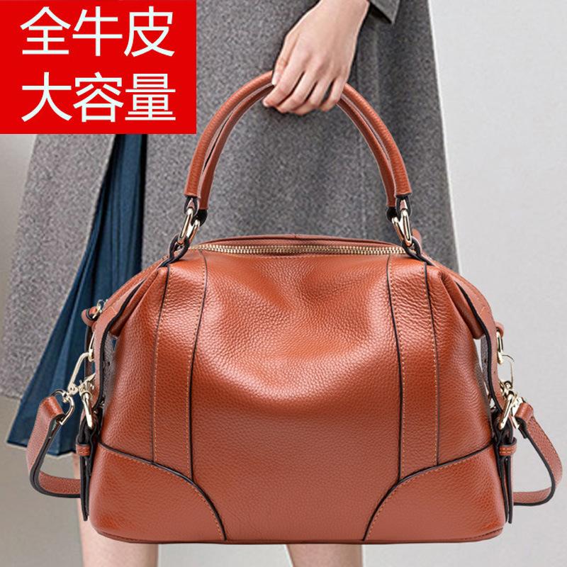 first layer cowhide handbag 2024 new elegant ladies hand bag bag women's all-matching genuine leather shoulder messenger bag