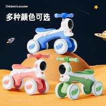 New Children's Cartoon Four-Wheel Balance Car Baby Walker Music Light Walker Car Stall Gift