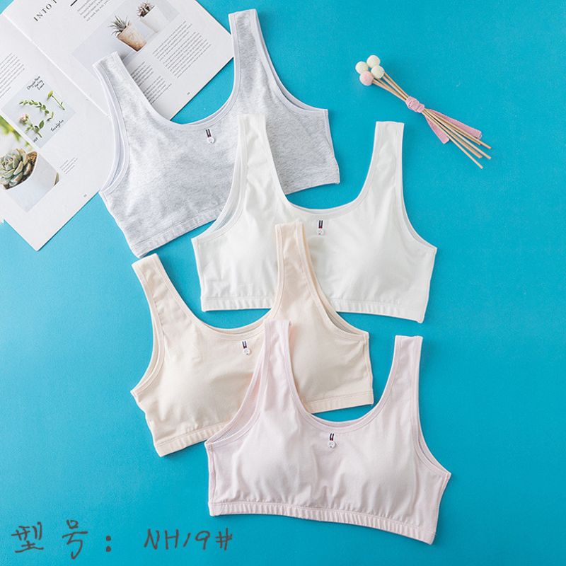 Girls underwear junior high school bra students small vest four seasons thin growth period fixed cup girls cotton vest