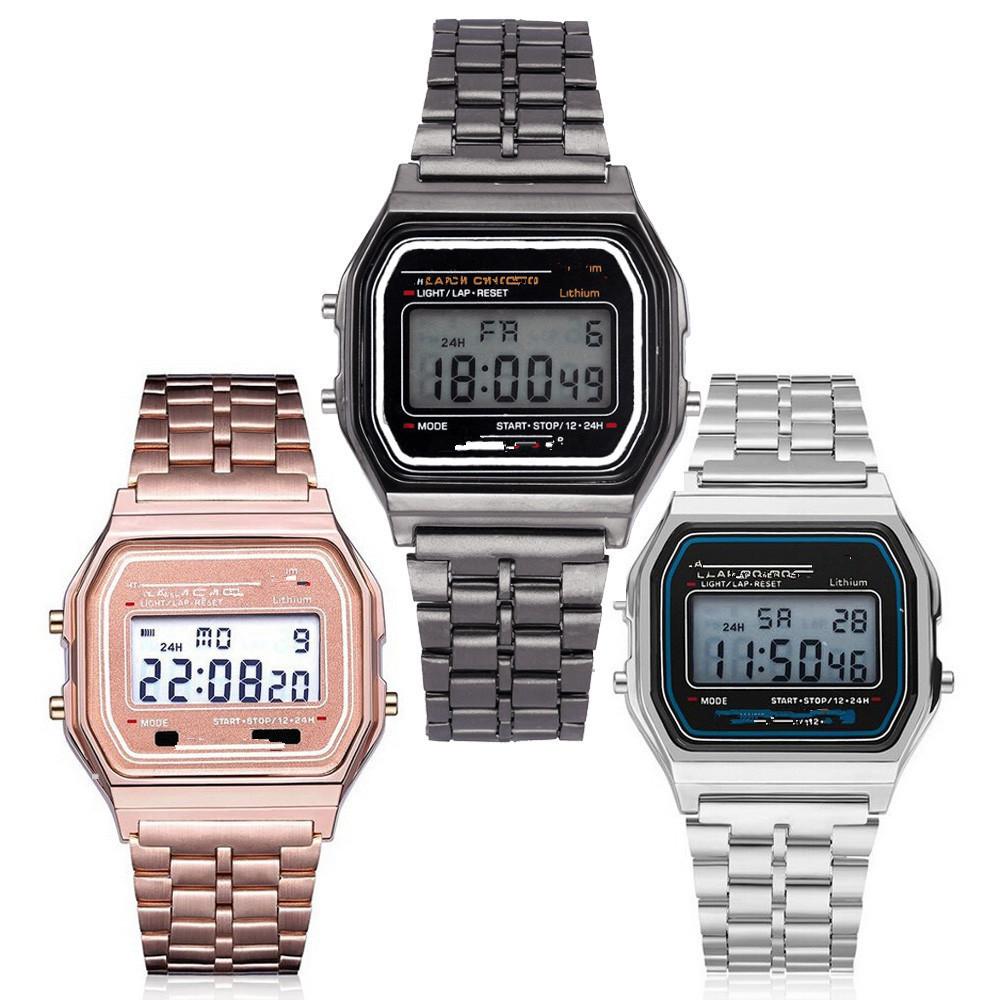 one piece dropshipping children's electronic metal watch multi-functional luminous steel strap watch