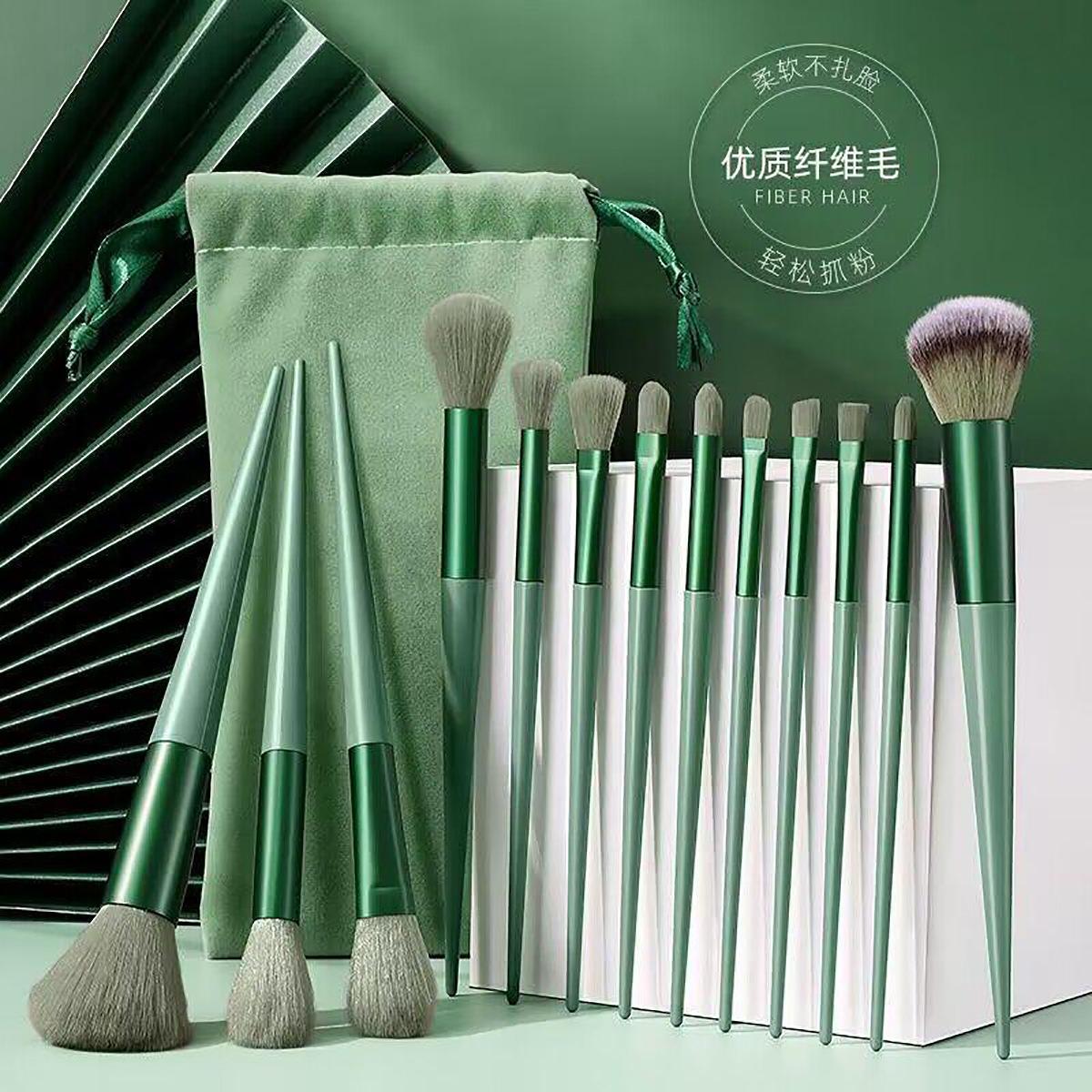 thirteen purpleflower holly leaf makeup brushes set portable makeup brush eye shadow brush makeup super soft face powder blush brush