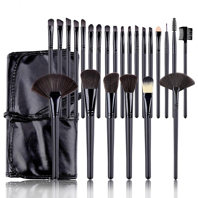 24 black makeup brushes wood color makeup set makeup school beauty tools