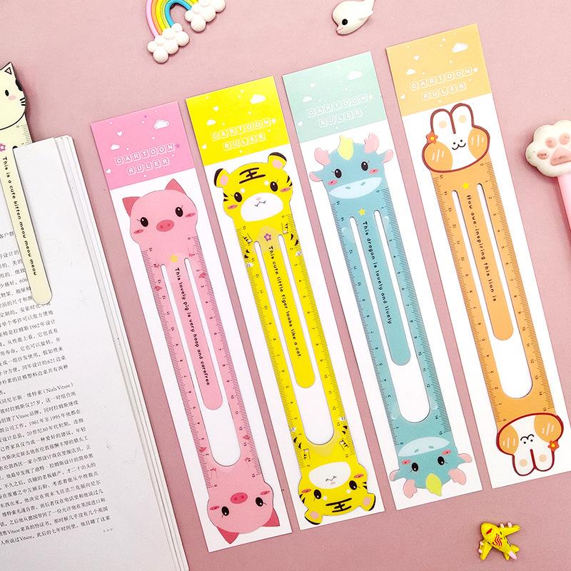 12 zodiac ruler magnetic ruler cartoon fresh animal cute bookmarks drawing tool a scale