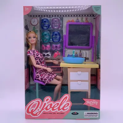 Foreign trade doll high-end princess doll toy limbs wrist movable window box Window box Qiao Le 11.5 inch joint doll mask table set Senior gift box girls play house wine toy set R thumbnail