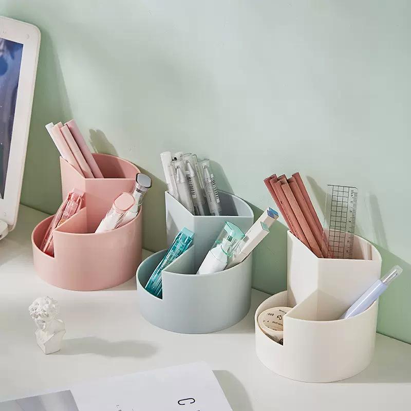 pen holder student multi-functional compartment storage container large capacity pen case makeup brush holder desktop stationery storage box