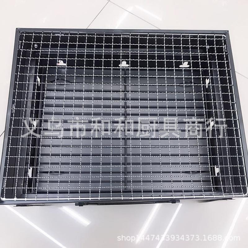 portable kitchenware barbecue grill thickened fold household barbecue grill outdoor portable barbecue grill black steel stove